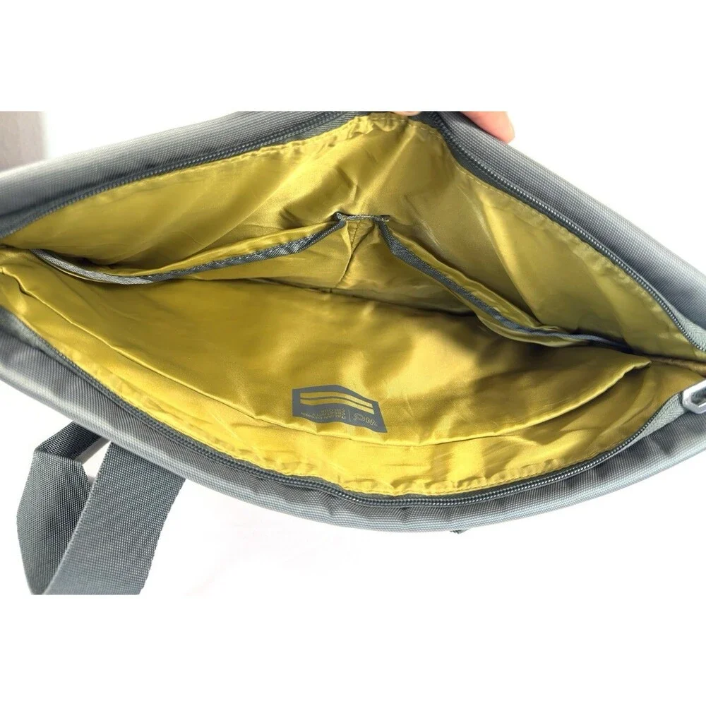 Tucano Work Out 3 Gray 15.6 Laptop Tote Bag Padded Case Yellow Interior WO3